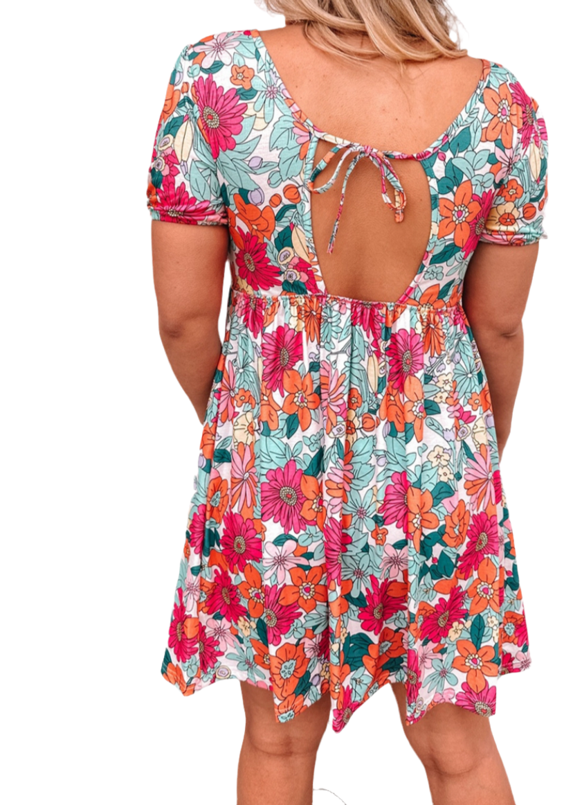 Floral Please Tie Back Dress